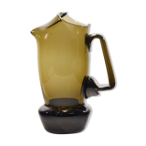 70's smoked glass pitcher