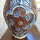 Filigree vase, ceramic, leather, enamel and metal, 19th century - Safi, Morocco