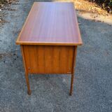 Bureau en bois pieds compas années 60