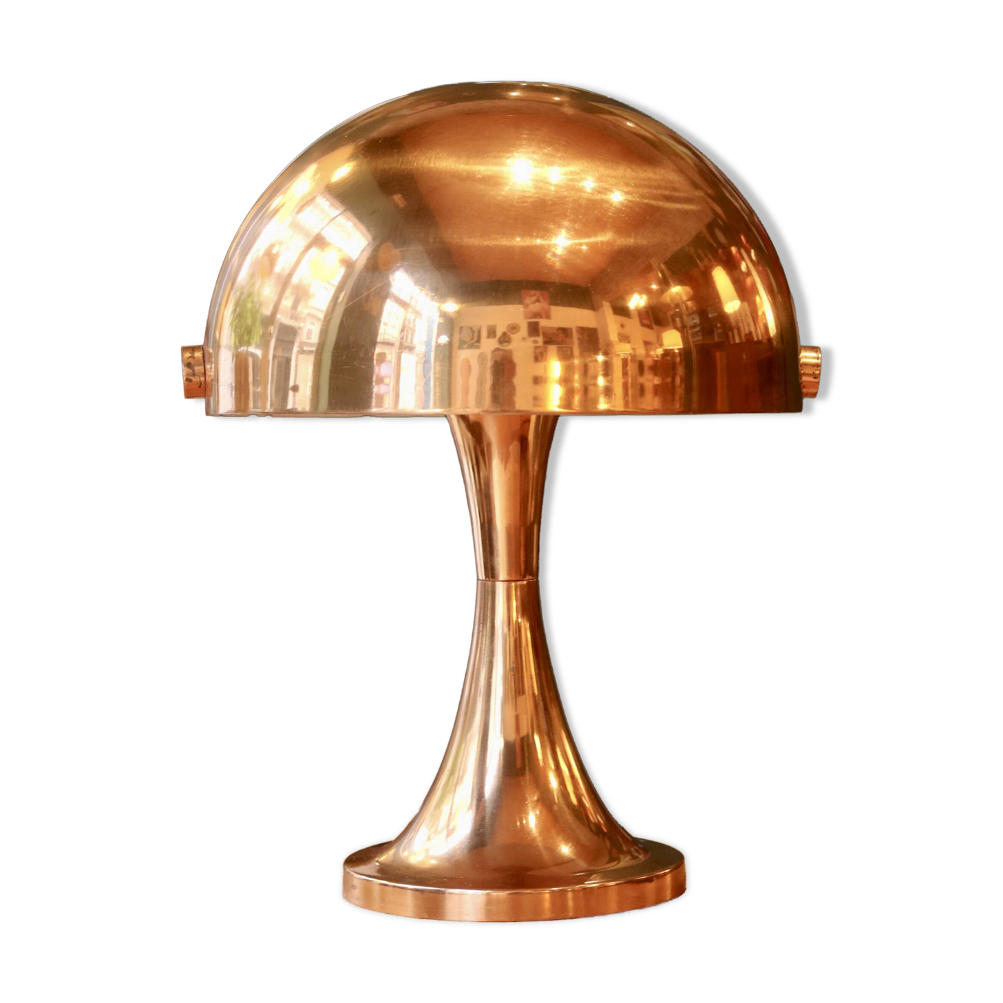Lampe de table “champignon” Space Âge en métal cuivré, 1960