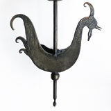 Wall lamp sculpture wrought iron vintage 1950