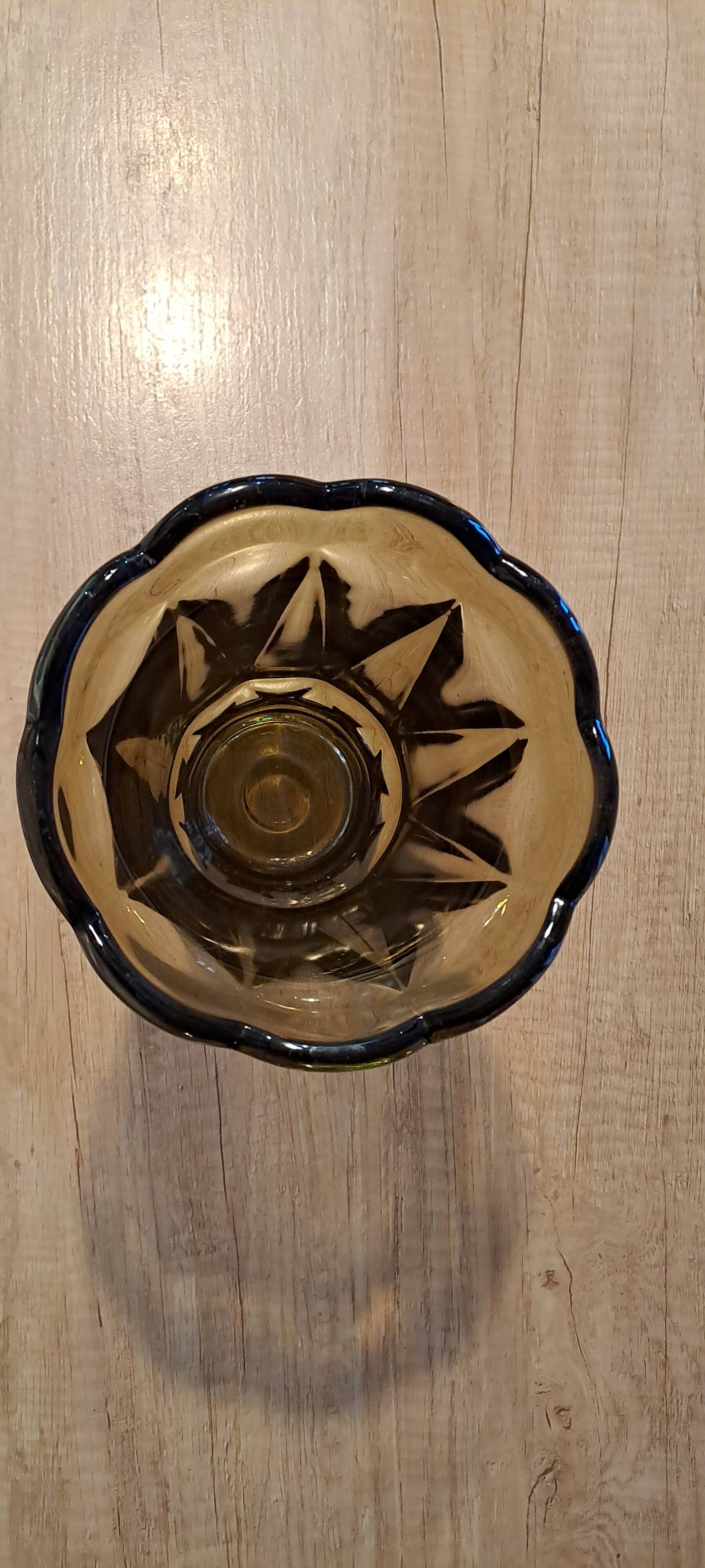 Smoked glass vase from the 70s