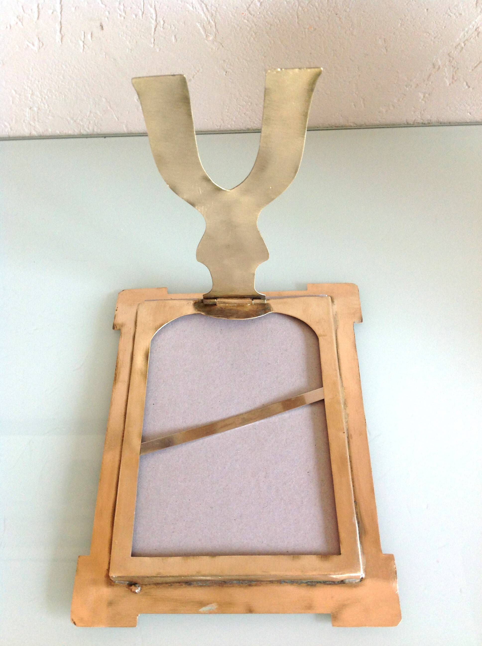 Brushed brass photo frame art deco style / 30s-40s