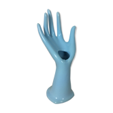 Hand baguier soliflore ceramic blue