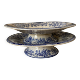 Plat sur pied en terre de fer anglaise colandine  South wales pottery XIXe
