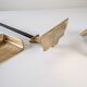 Brutalist iron and brass fireplace set by David Marshall, 1970s