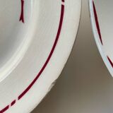 Mismatched plates in old earthenware