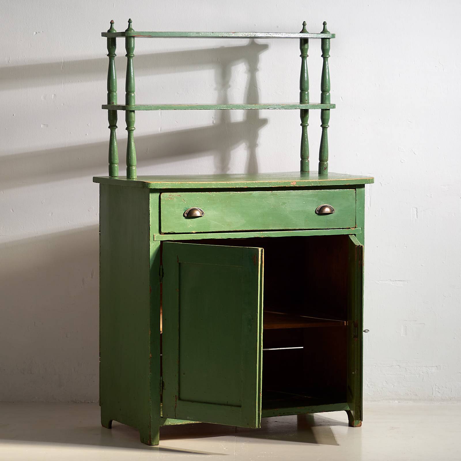 Antique emerald green kitchen cabinet (circa 1920)