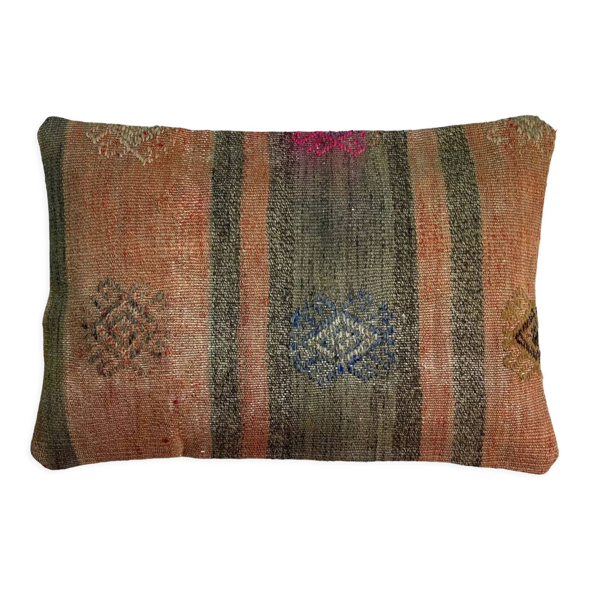 Vintage turkish handmade kilim cushion cover , 30 x 50 cm