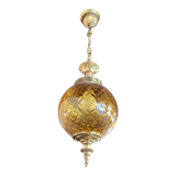 Suspension boule en verre ambré