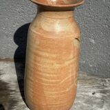 Vintage 1950s ceramic vase with floral decoration - signed Vallauris H 20 cm