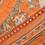 3x12 Rug For Laundry Orange Turkish Vintage Runner Rug, 95x370Cm SK 22033