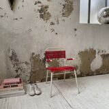 Vintage red scoubidou children's chair