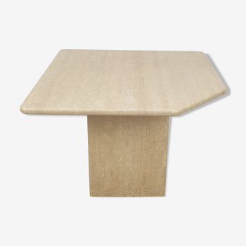 Table basse italienne en travertin, années 1980