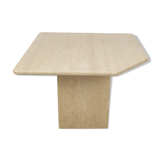 Table basse italienne en travertin, années 1980