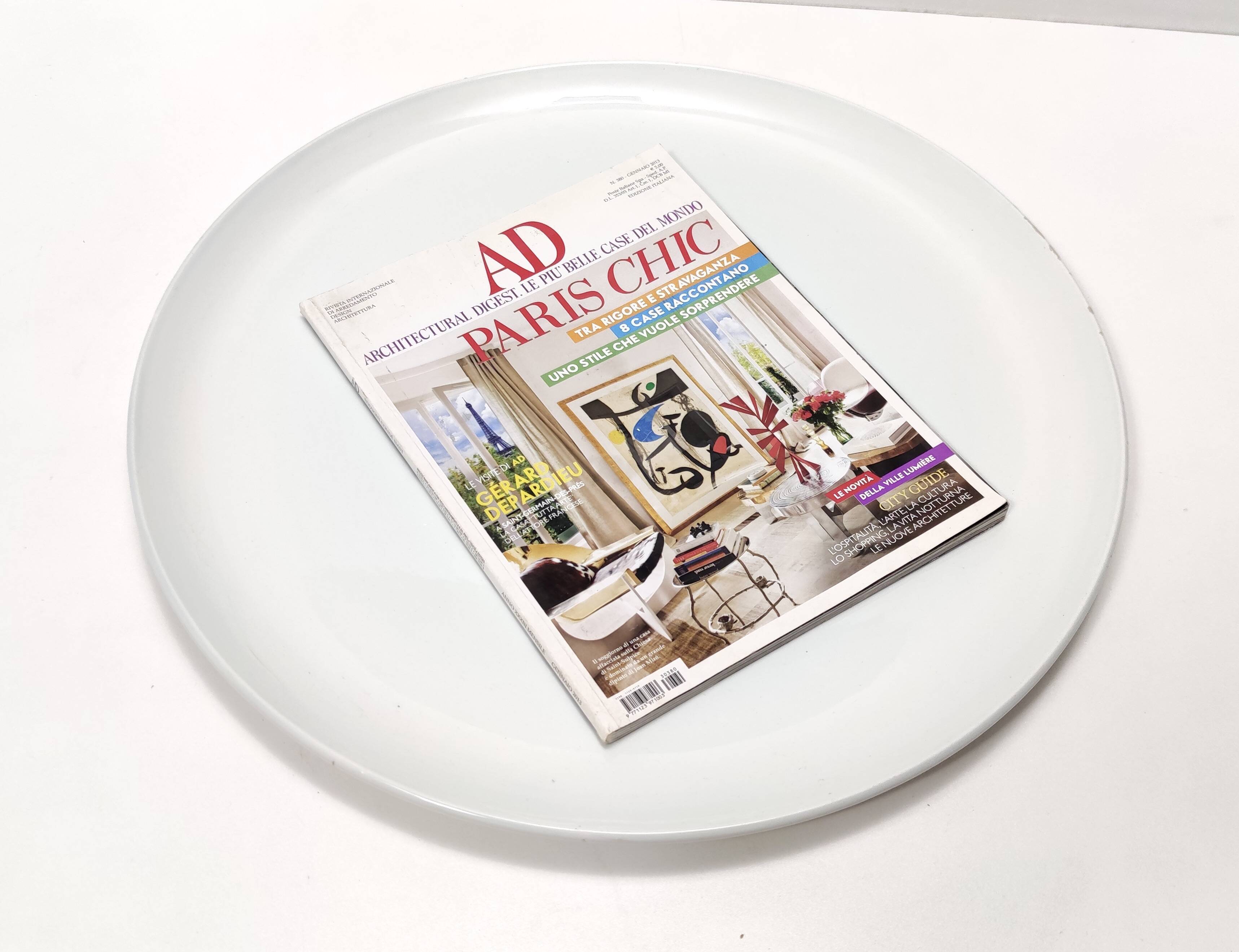 White Lacquered Ceramic Dessert Plate by Ginori