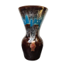 Vase vallauris fady grand modèle céramique marron coulures bleus vintage