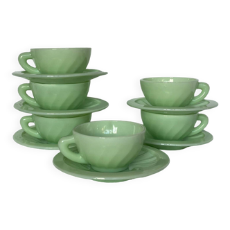 Set de 6 tasses opaline dulcine