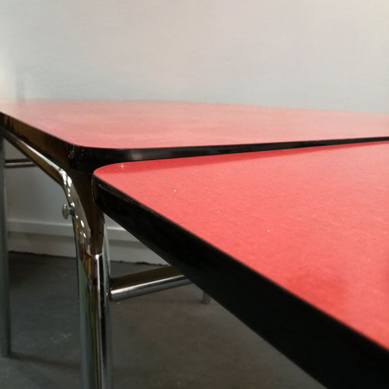 Red formica table