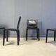 Black leather Mario Bellini Cab dining chairs Italy, 1970s - set of 4