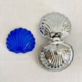 Silver-plated shell butter dish, 1950s