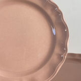 6 plates powder pink porcelain made in France