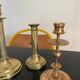 Set 3 vintage brass candlesticks