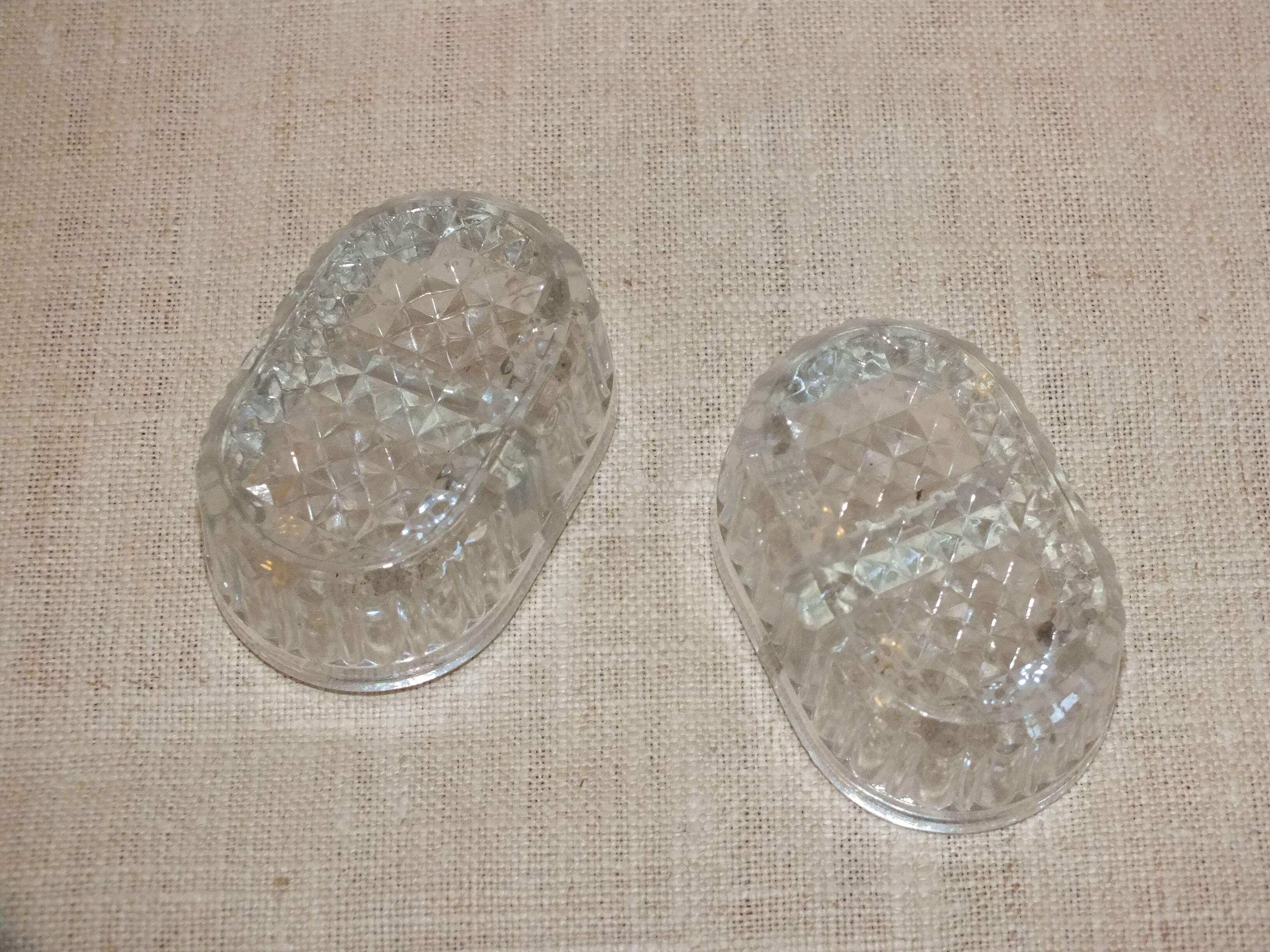 Pair of molded crystal salt and pepper shakers