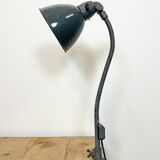 Industrial Grey Enamel Gooseneck Desk Lamp from Siemens, 1950s