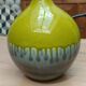 Green ceramic vase with stamp