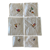 Lot 6 serviettes vintages broderies