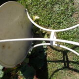 White wrought iron table