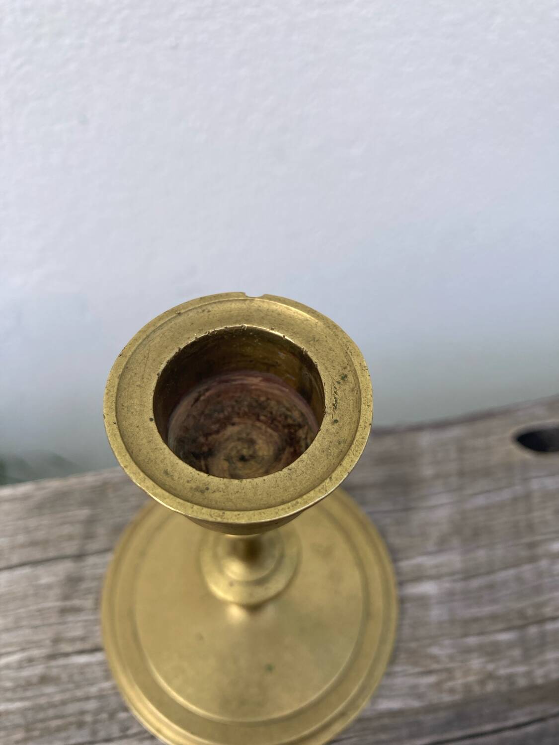 Petit bougeoir en laiton doré XIXer