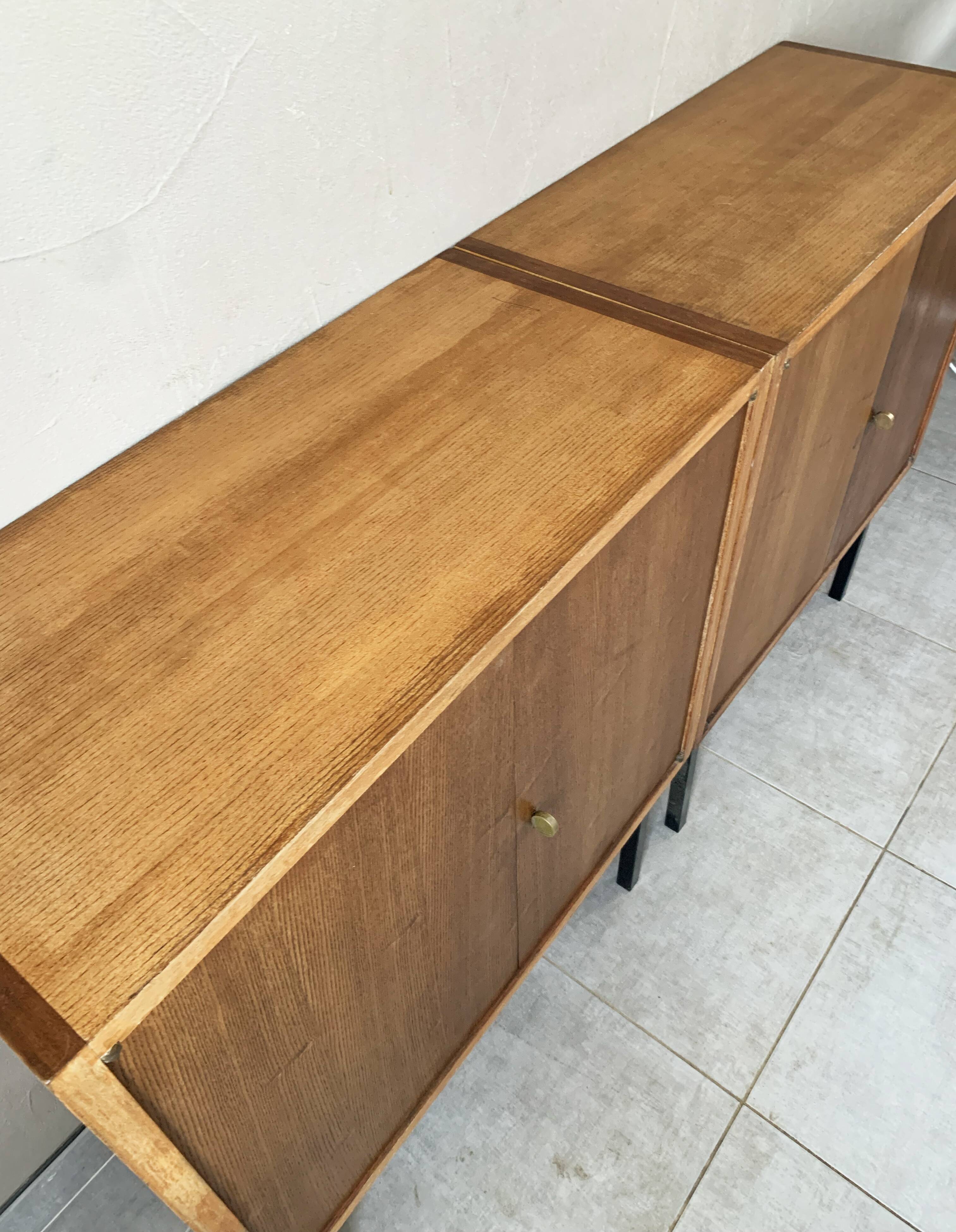 Vintage Scandinavian sideboard 2 modules in oak, 1960s