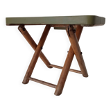 Vintage folding stool in wood and bamboo