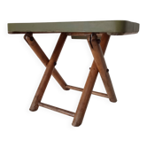 Tabouret pliant vintage en bois et bambou