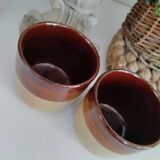 Lot de deux timbales en grès vintage