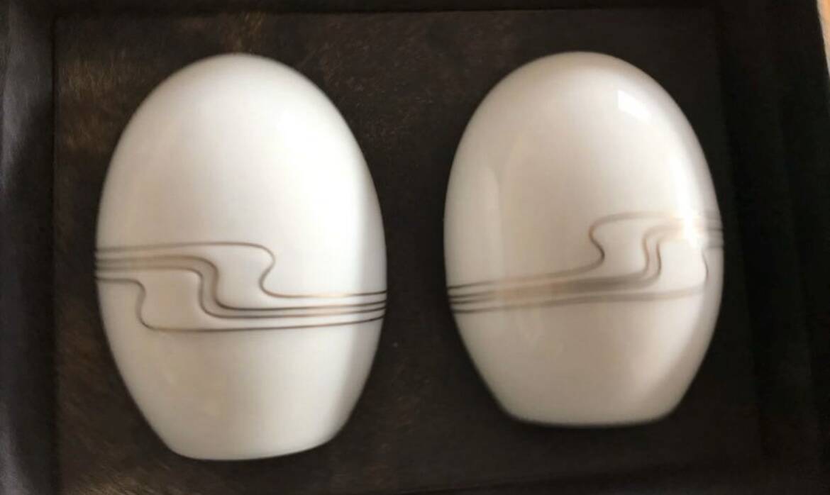 Service salière et poivrier en porcelaine Asimmetria Rosenthal