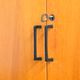Storage cabinet with sliding curtain shutter 1950s