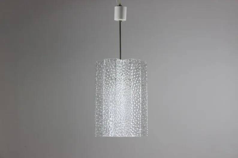 Vintage Glass Chandelier by Kamenický Šenov, 1960s