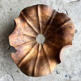 Small pendant light in corrugated teak leaf (Small D:30 H:20)