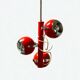 Red Eyeball Pendant Lamp, Chrome Finish – 1970s Futurist Design