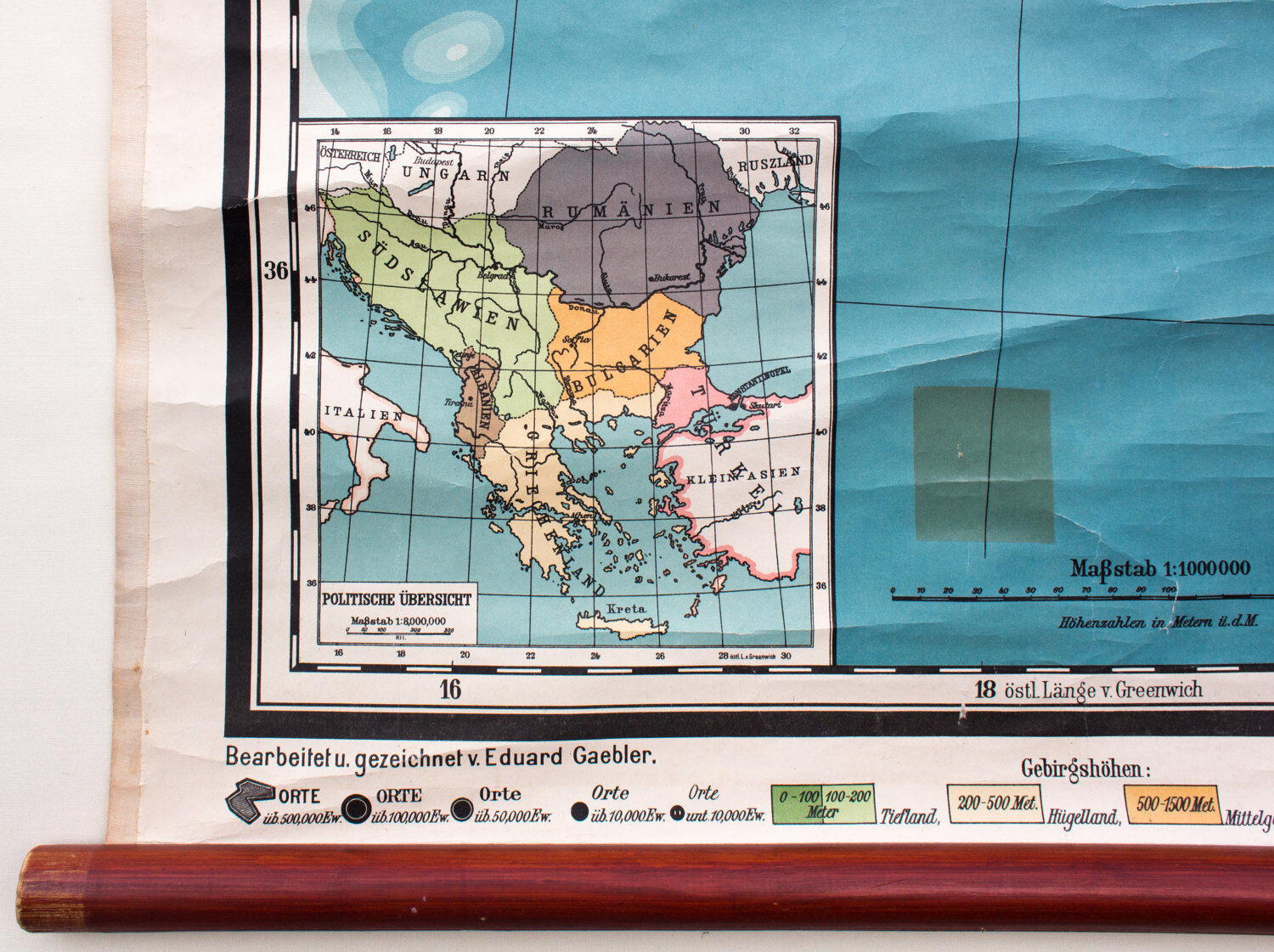 Map southern part of Europe, 1912