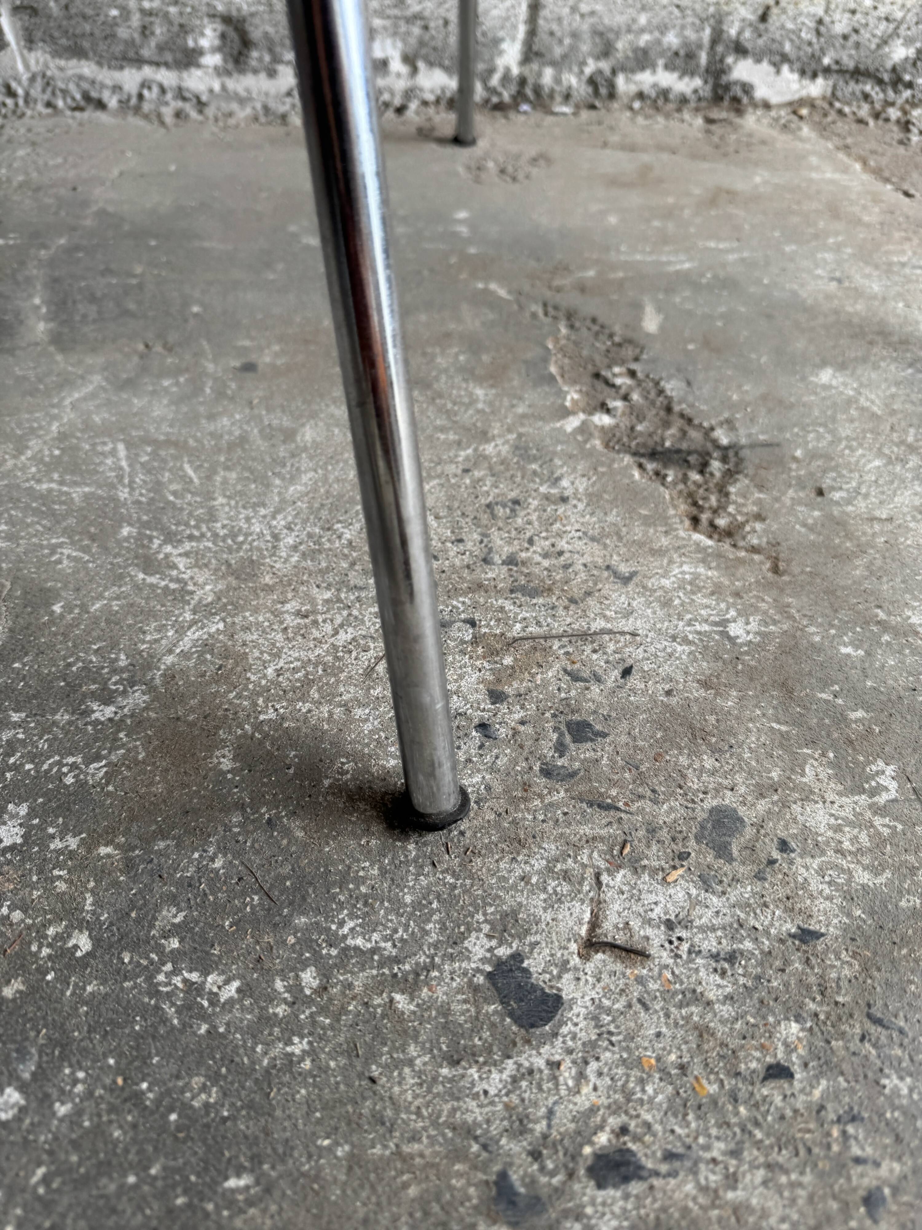 Set of 4 Kartell Maui Chairs — Navy Blue Polypropylene Seats, Chrome Legs, by Vico Magistretti