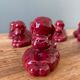 Set of 12 vintage knife holders in majolica slurry,