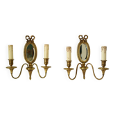 Paire d'appliques en bronze style Louis XVI Lucien Gau