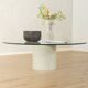 Postmodern coffee table from the 1980s with marble base and glass top