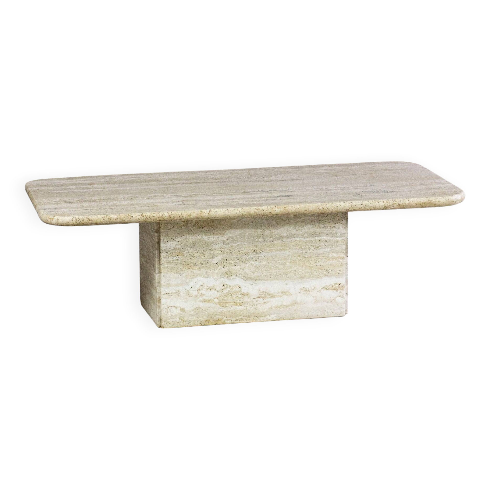 Italian travertine coffee table, 1980