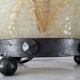 Wrought iron lamp and Perspex lampshade with herbarium decor