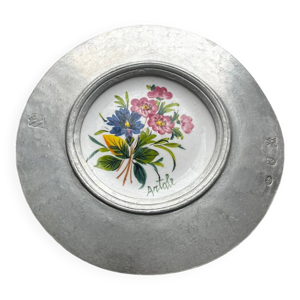 Assiette Valpeltro étain/céramique